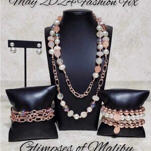 Paparazzi Pink and Silver Necklace Set